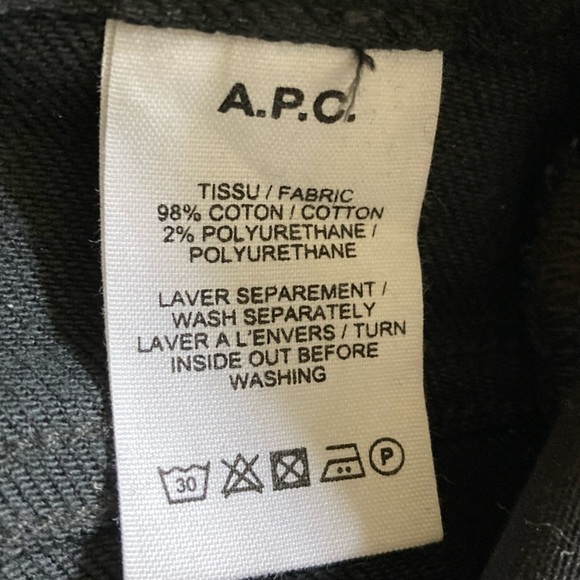 A.P.C. High Standard Jeans High Rise Denim Black Crop Jeans - Picture 4 of 12